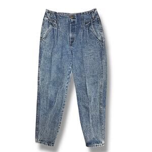 Vintage Chic Jeans Pleated Acid Washed High Waist Indie Sleaze 80s Size 30 Waist